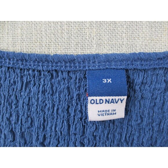 Old Navy Womens Blue Textured Short Sleeve Top Size 3X - Picture 3 of 8